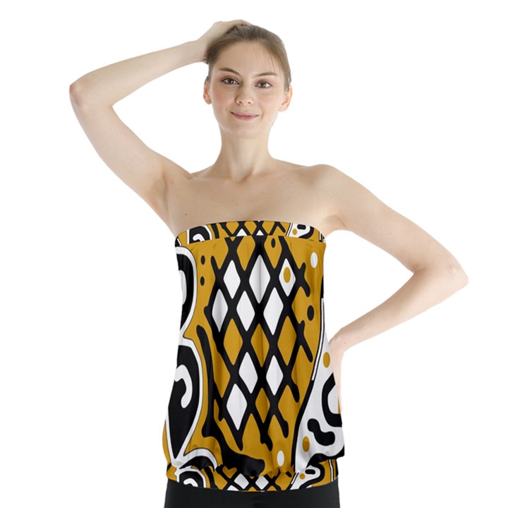 Yellow high art abstraction Strapless Top