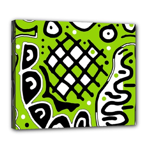 Green High Art Abstraction Deluxe Canvas 24  X 20  