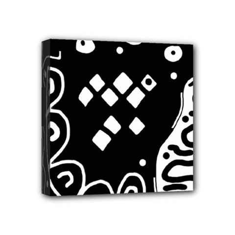 Black And White High Art Abstraction Mini Canvas 4  X 4 