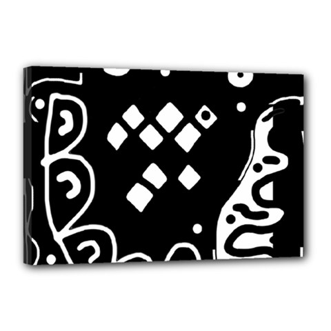 Black And White High Art Abstraction Canvas 18  X 12 