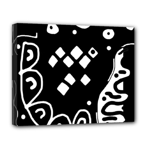 Black And White High Art Abstraction Deluxe Canvas 20  X 16  