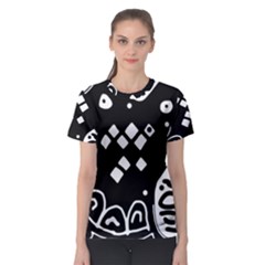 Black And White High Art Abstraction Women s Sport Mesh Tee