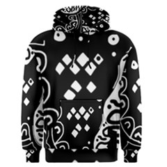 Black And White High Art Abstraction Men s Pullover Hoodie by Valentinaart