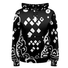 Black And White High Art Abstraction Women s Pullover Hoodie