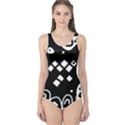 Black and white high art abstraction One Piece Swimsuit View1