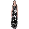 Black and white high art abstraction Empire Waist Maxi Dress View1