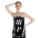 Black and white high art abstraction Strapless Top View1