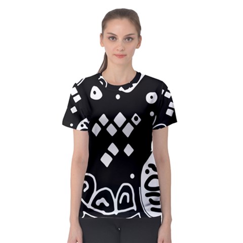 Black And White High Art Abstraction Women s Sport Mesh Tee by Valentinaart