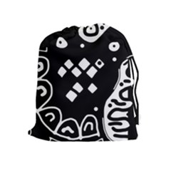 Black And White High Art Abstraction Drawstring Pouches (extra Large)