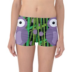 Purple Owl Reversible Boyleg Bikini Bottoms by Valentinaart