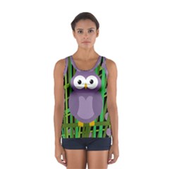 Purple Owl Women s Sport Tank Top  by Valentinaart