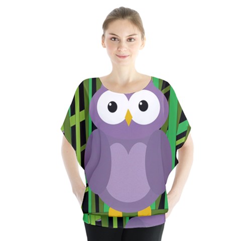 Purple Owl Blouse by Valentinaart