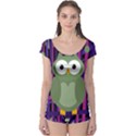 Green and purple owl Boyleg Leotard  View1