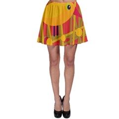 Yellow Bird Skater Skirt by Valentinaart