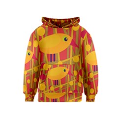 Yellow Bird Kids  Pullover Hoodie by Valentinaart