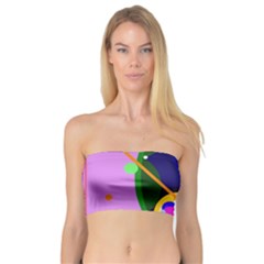 Pink Artistic Abstraction Bandeau Top