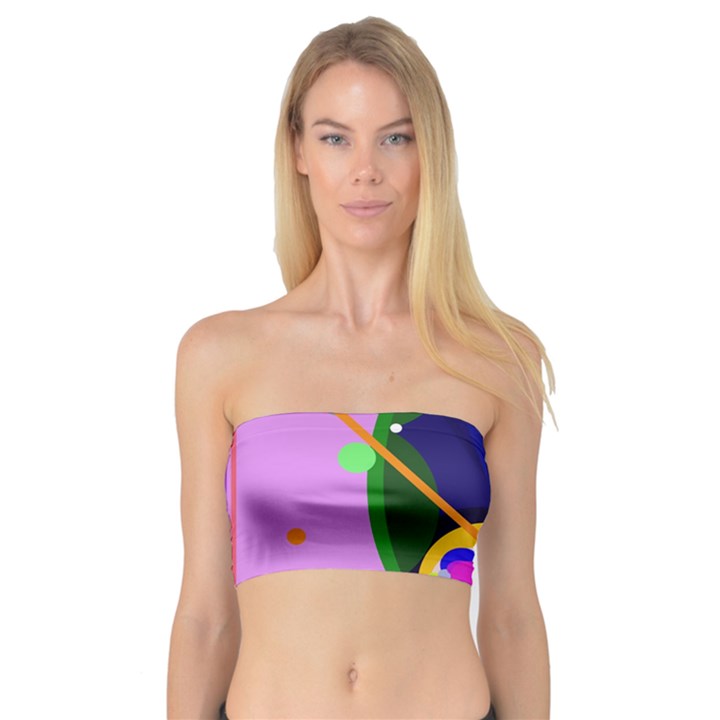 Pink artistic abstraction Bandeau Top