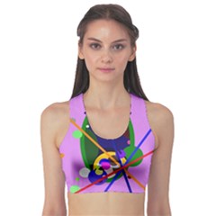 Pink Artistic Abstraction Sports Bra