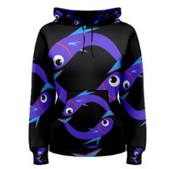 Blue Fishes Women s Pullover Hoodie