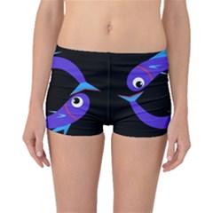 Blue Fishes Boyleg Bikini Bottoms