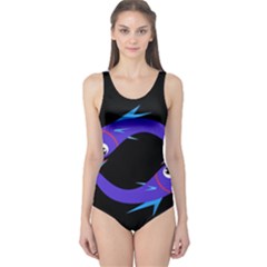 Blue Fishes One Piece Swimsuit by Valentinaart