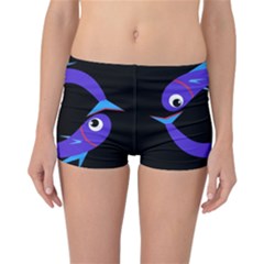 Blue Fishes Reversible Boyleg Bikini Bottoms by Valentinaart