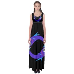 Blue Fishes Empire Waist Maxi Dress