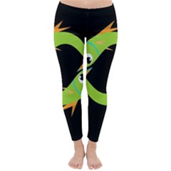 Green Fishes Winter Leggings 