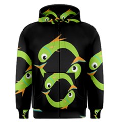 Green Fishes Men s Zipper Hoodie