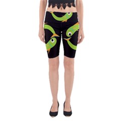 Green Fishes Yoga Cropped Leggings