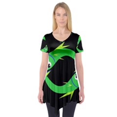 Green Fishes Short Sleeve Tunic 