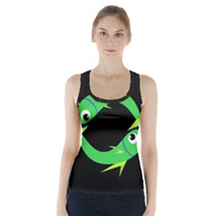 Green Fishes Racer Back Sports Top