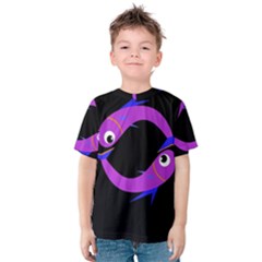 Purple Fishes Kid s Cotton Tee