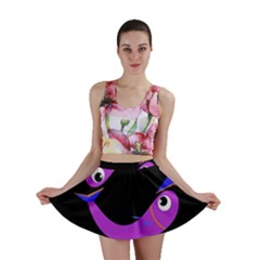 Purple Fishes Mini Skirt by Valentinaart