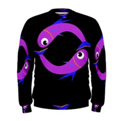 Purple Fishes Men s Sweatshirt