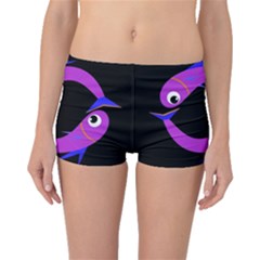 Purple Fishes Boyleg Bikini Bottoms