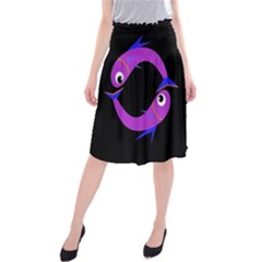 Purple Fishes Midi Beach Skirt