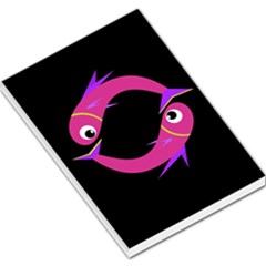 Magenta Fishes Large Memo Pads by Valentinaart