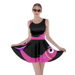 Magenta Fishes Skater Dress by Valentinaart