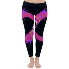 Magenta Fishes Winter Leggings 