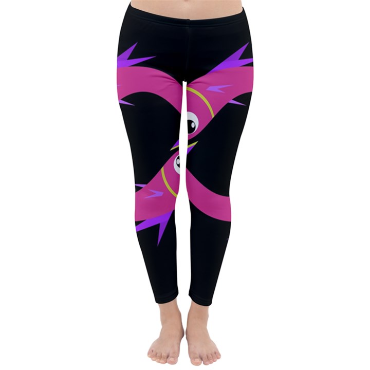 Magenta fishes Winter Leggings 