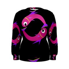 Magenta Fishes Women s Sweatshirt