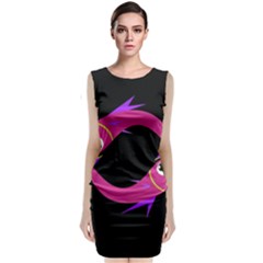 Magenta Fishes Classic Sleeveless Midi Dress