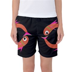 Orange Fishes Women s Basketball Shorts