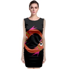 Orange Fishes Classic Sleeveless Midi Dress