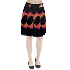 Orange Fishes Pleated Skirt