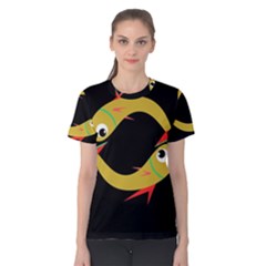 Yellow Fishes Women s Cotton Tee