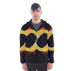 Yellow Fishes Hooded Wind Breaker (men)