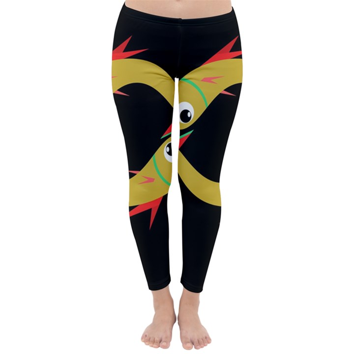 Yellow fishes Winter Leggings 