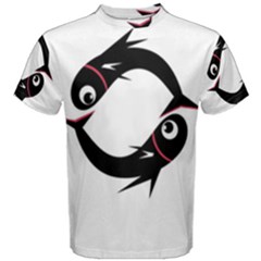 Black Fishes Men s Cotton Tee by Valentinaart